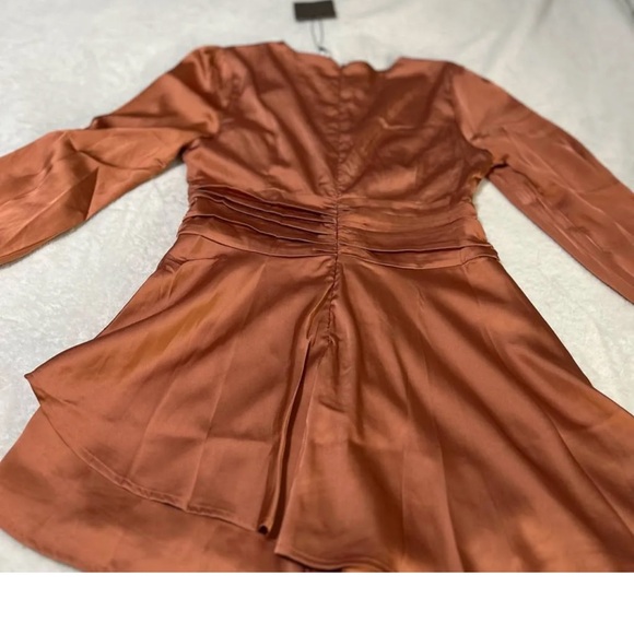 No flaws Here Satin Assymmetrical romper in Rust - Picture 8 of 10